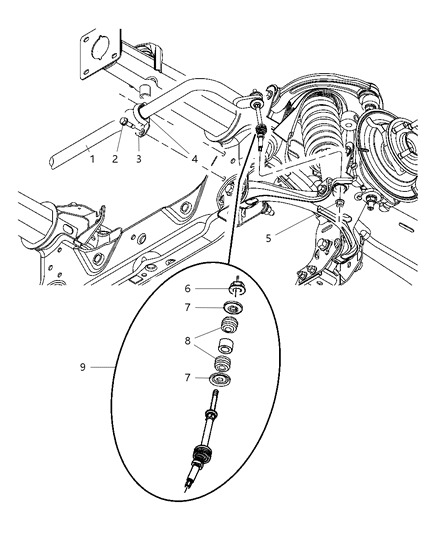 Link Kit Stabilizer Bar Diagram for 5135731AA