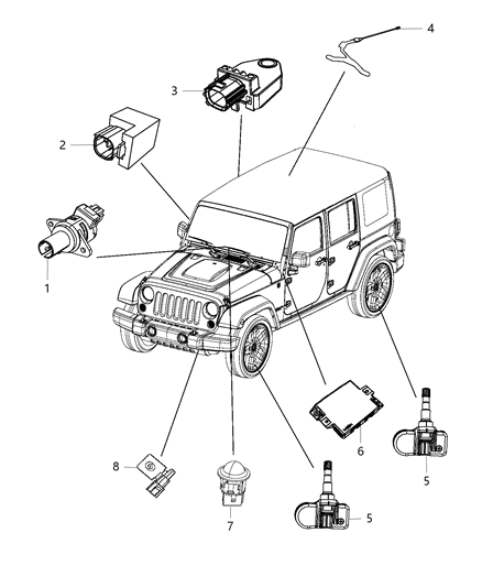 1988 Jeep J10 Sensor Occupant Detection Diagram for 68166682AA
