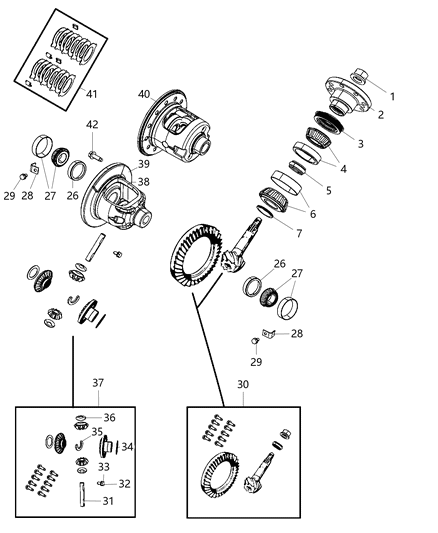 2010 Dodge Ram 1500 Gear Kit Ring And Pinion Diagram for 5010321AF