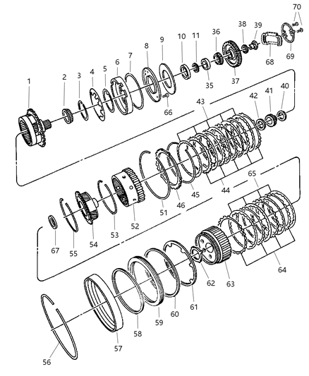 Plate Package Low/Reverse Clutch 6.013/6.272 Diagram for 4897453AA