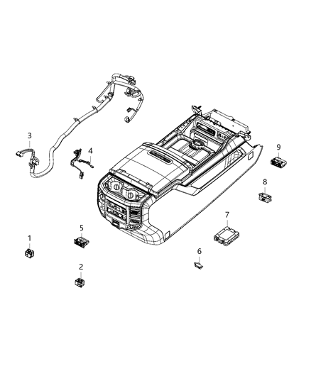 1993 Dodge Ramcharger Wiring Console Diagram for 68438655AA