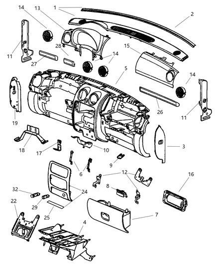 Air Bag Passenger, Passenger Side Diagram for 55315020AI