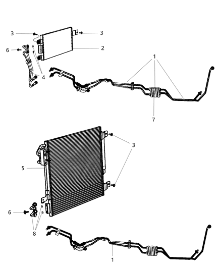 1985 Dodge D350 Tube & Hose Supply & Return Diagram for 55111209AD