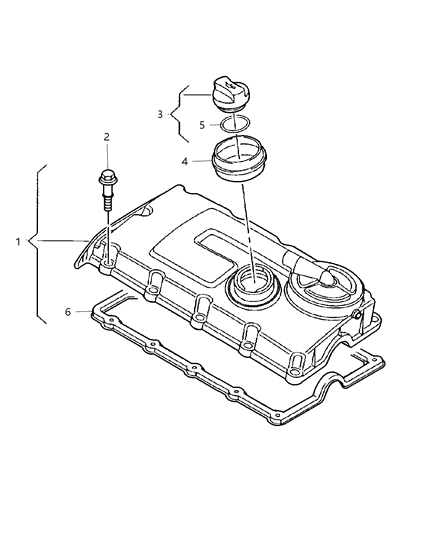 Cover Cylinder Head Diagram for 68041142AA