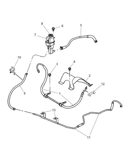 2003 Dodge Stratus Reservoir Power Steering Pump Diagram for 4764418AB
