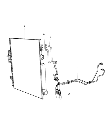 Hose And Tube Oil Cooler Pressure And Return Diagram for 55037841AE