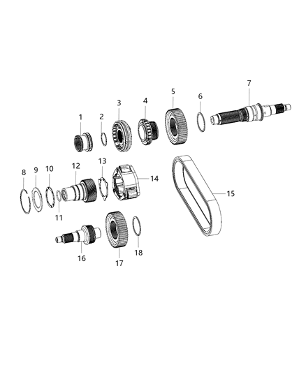 2008 Jeep Compass Planetary Transfer Case Diagram for 68196231AA