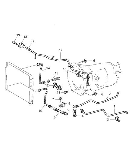 2014 Ram ProMaster 3500 Tube And Hose Oil Cooler Diagram for 5127830AA