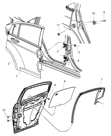 Hinge Assembly Lower Door Diagram for 55360919AD