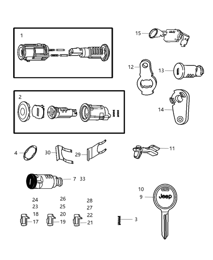 Key Blank Sentry Diagram for 5018699AA