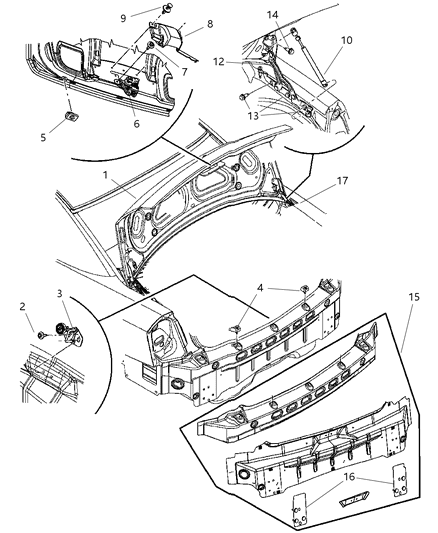 Weatherstrip Decklid Diagram for 5065917AB