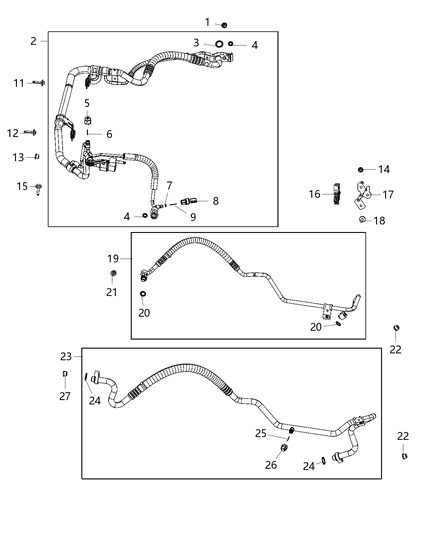 Bracket A/C Line Diagram for 68444781AA