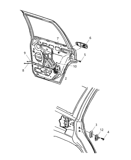 Handle Exterior Door Diagram for 5FW47BJTAC