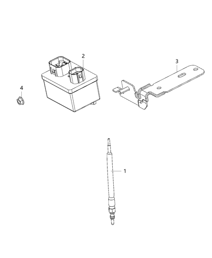 Glow Plug Diagram for 68286210AA