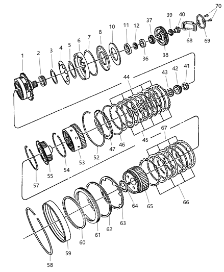 2002 Dodge Stratus Snap Ring, Under Drive Piston Spring Retainer Diagram for 6501715