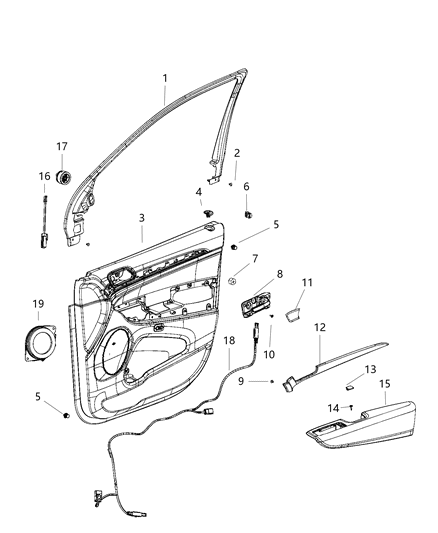 Armrest Front Door Trim Diagram for 6FP14LA8AA