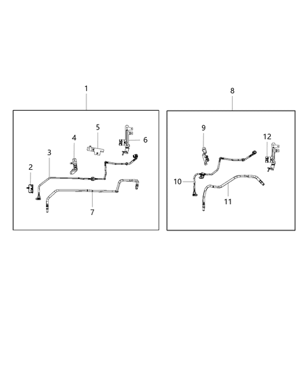 1994 Dodge Shadow Bundle Fuel Supply And Vapor Line Diagram for 52030222AC