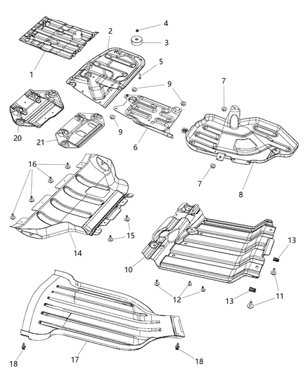 Skid Plate Front Diagram for 68217700AB