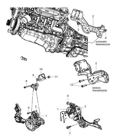 Heat Shield Engine Mount Diagram for 52122417AB