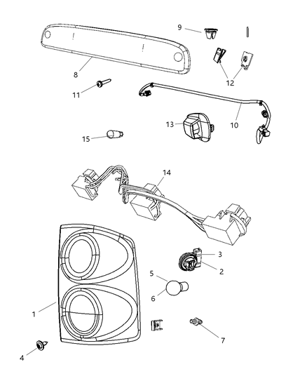 1996 Jeep Cherokee Socket, Rear Diagram for 68060364AA