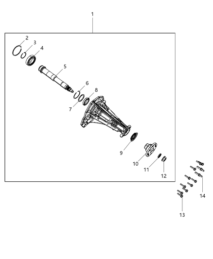 2016 Jeep Wrangler Flange Driveshaft Yoke Diagram for 68085667AA