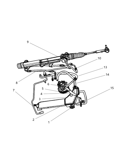 Gear Power Steering Diagram for 52090488AC