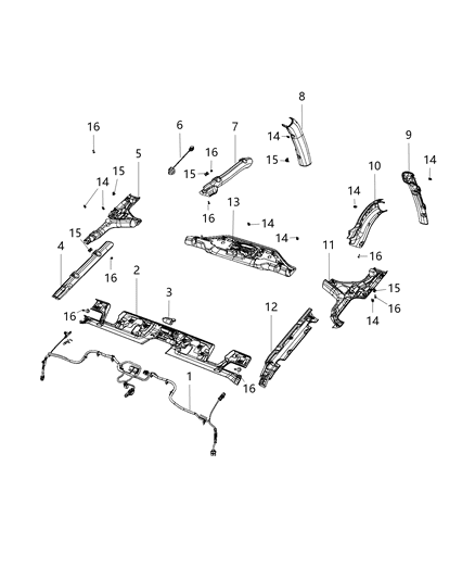 Molding B Pillar Diagram for 6BR58TX7AD
