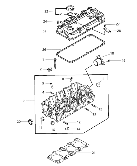2013 Jeep Patriot Bolt Hexagon Head M6X20 Diagram for MF244826