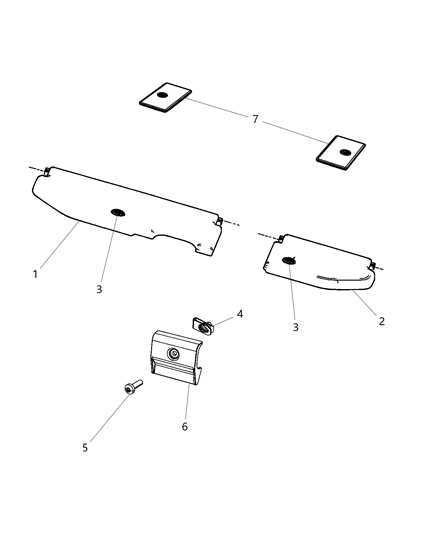 Latch Tonneau Cover Diagram for 68161086AA