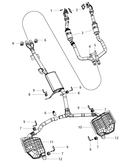 Pipe And Converter Front Diagram for 68038392AE