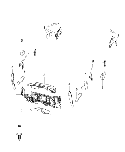 1998 Chrysler Cirrus Stuffer Wheelhouse Diagram for 68101294AC