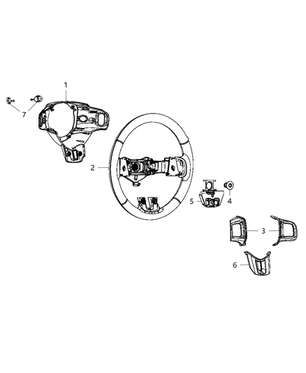 2013 Dodge Challenger Wheel Steering Diagram for 1XV11XDVAA
