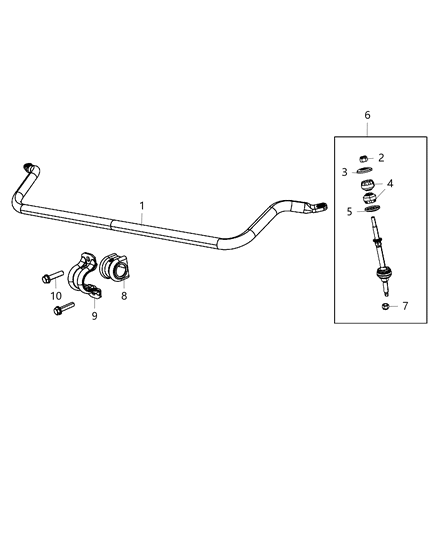 2009 Jeep Patriot Stabilizer Bar Front Diagram for 68251634AA
