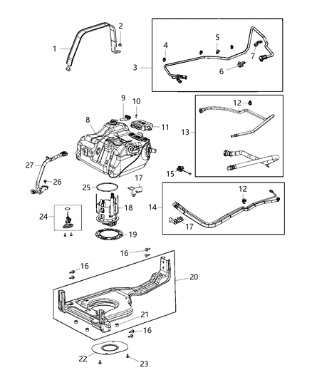 Bracket Def Tank Diagram for 68423690AB
