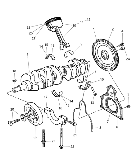 1986 Jeep Wagoneer Bolt Connecting Rod Serviced In Piston Assembly Diagram for 5037575AA
