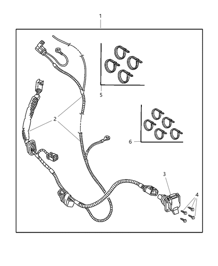1992 Dodge Caravan Wiring Package Pigtail Adaptor-7 Way Diagram for 82400554