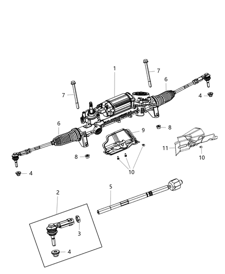 Gear Rack And Pinion Service Angle Sensor Only Diagram for 5154461AH