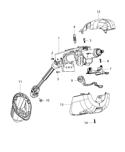 2019 Dodge Journey Rivet Pop Guide Bracket To Pivot Bracket Diagram for 5057441AB