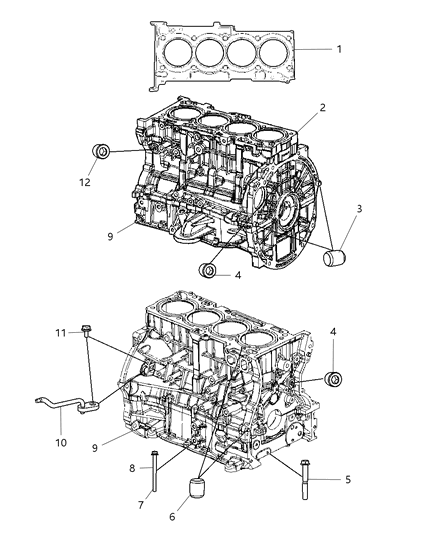 1985 Dodge D250 Gasket Package Engine Lower, Items 11-16 Diagram for 5189957AB