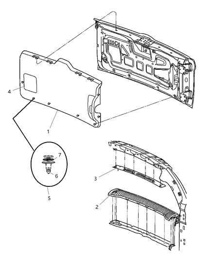 Panel Liftgate Glass Latch Diagram for WZ20XDVAA