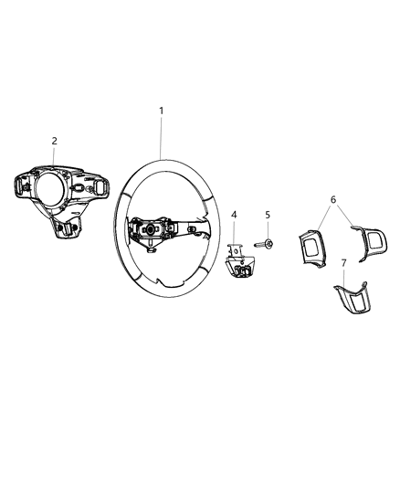 Cover Steering Wheel Back Diagram for 1YG09DX9AA