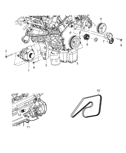 Pulley Idler Diagram for 4593848AA