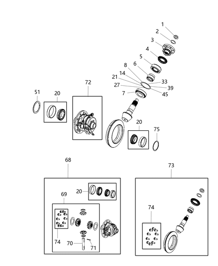 2008 Jeep Compass Carrier, Rear Diagram for 68400407AA