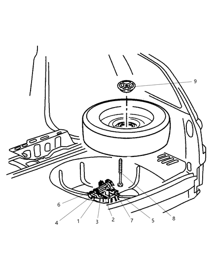 1992 Dodge Colt Extension Jack Handle Diagram for 52059122AB