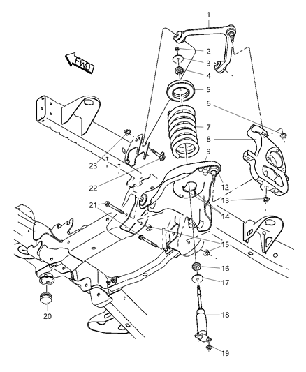 1995 Chrysler Concorde Nut, W/Washer, Strut To Knuckle 1993-4 Diagram for 6502396