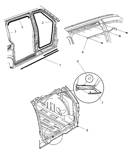 2014 Dodge Charger Weatherstrip Liftgate Opening Diagram for 4717559AF