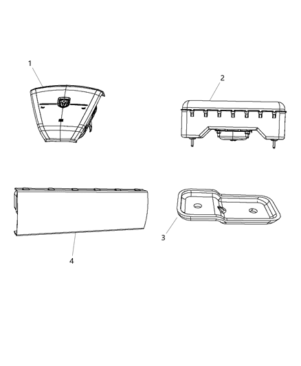 Kneeblocker Steering Column Opening Inflatable Diagram for 68082494AD