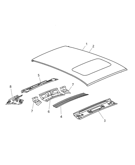 Header Windshield Diagram for 5160264AA