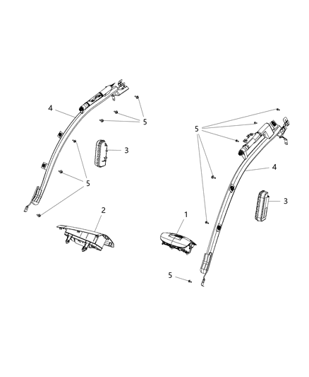 Air Bag Side Curtain Diagram for 4727704AB