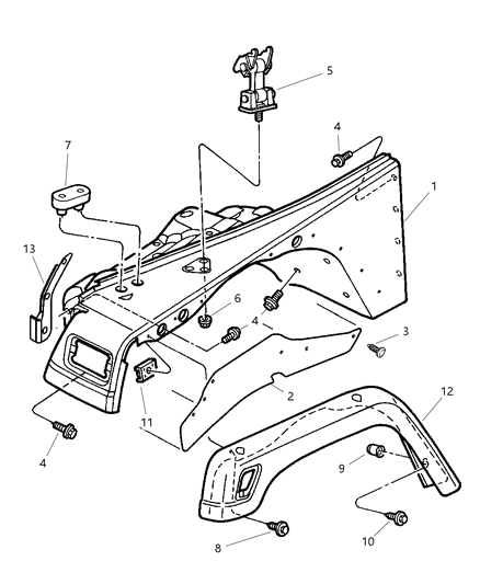 Extension Fender Diagram for QP94SW1AB